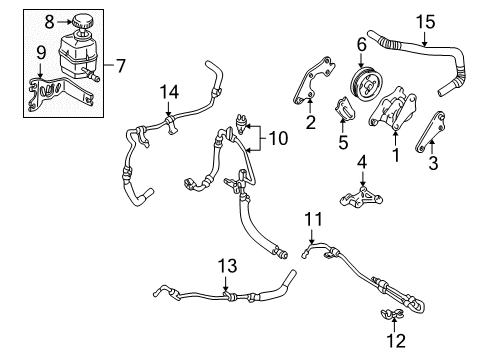 2002 Toyota Avalon P/S Pump & Hoses, Steering Gear & Linkage Diagram 2 - Thumbnail