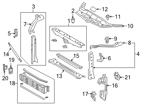 2020 Toyota Avalon Member Sub-Assembly, Front Diagram for 57104-06060