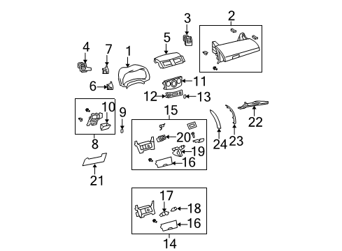 2009 Toyota Corolla Panel Assy, Instrument Cluster Finish Diagram for 55410-12A20-E0