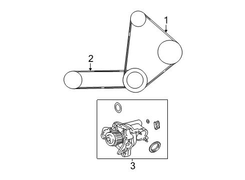 1999 Toyota Solara Water Pump, Belts & Pulleys Diagram 1 - Thumbnail