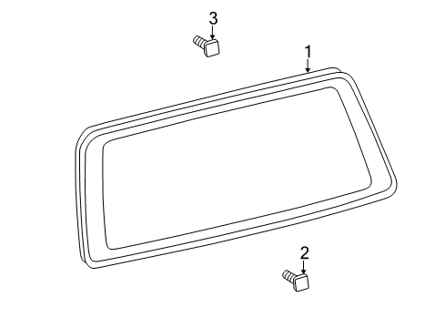 2003 Toyota Land Cruiser Lift Gate - Glass & Hardware Diagram