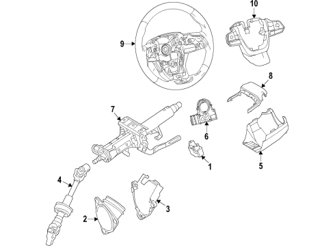 2021 Toyota Highlander Wheel Assy, Steering Diagram for 45100-0E520-C1