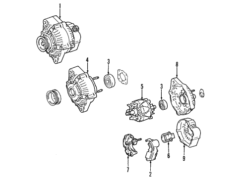 1996 Toyota RAV4 Regulator Assy, Generator Diagram for 27700-74040