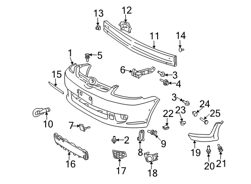 2005 Toyota Echo Front Bumper Diagram