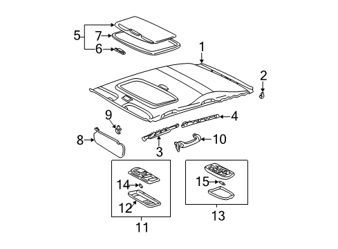 2003 Toyota Corolla Interior Trim - Roof Diagram 1 - Thumbnail