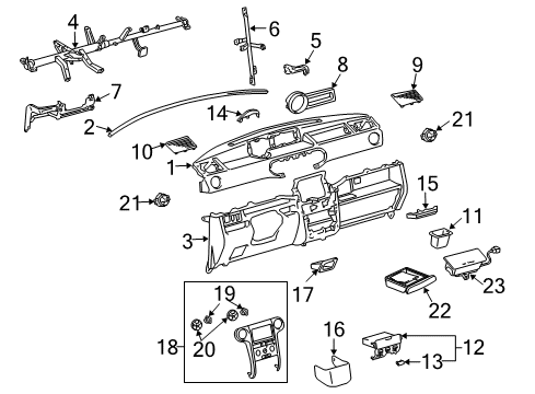 2004 Scion xB Instrument Panel Diagram