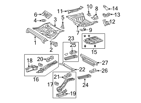 2009 Toyota Camry Member, Floor Side, Inner Rear LH Diagram for 58028-07010