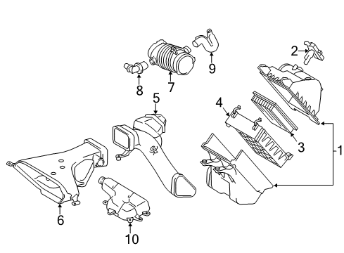 2014 Toyota Highlander Hose, Air Cleaner Diagram for 17881-0P150