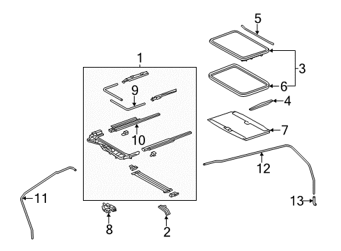 2015 Toyota Sienna Sunroof, Body Diagram 2 - Thumbnail