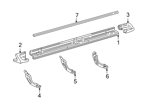 2001 Toyota Tacoma Running Board, Right Diagram for 00535-35978-XP