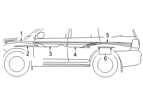 2013 Toyota Land Cruiser Stripe Tape, Passenger Side Diagram for 75985-60840