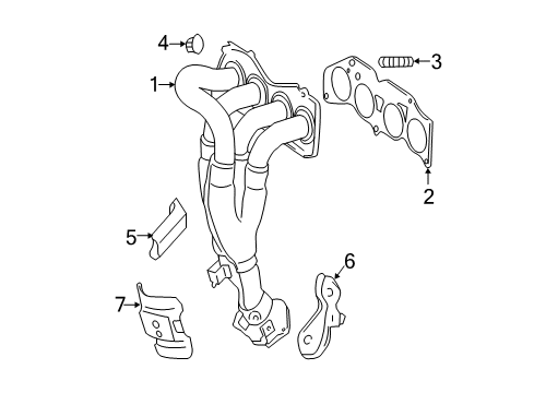 2012 Toyota Sienna INSULATOR, Exhaust Manifold Heat Diagram for 17168-36020