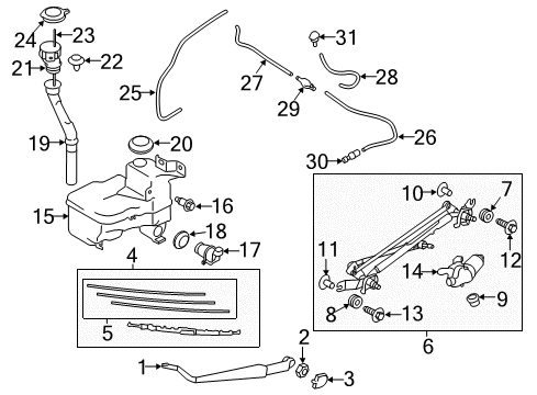 2016 Scion FR-S Front Wiper Blade Rubber, Left Diagram for SU003-04213