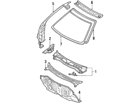 1991 Toyota Corolla Cowl Diagram 2 - Thumbnail