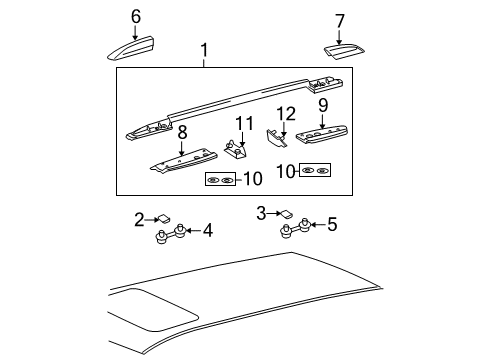 2008 Toyota Highlander Luggage Carrier Diagram 2 - Thumbnail