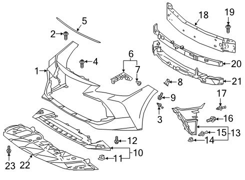 2020 Toyota Avalon RETAINER, Fr Bumper Diagram for 52535-07010