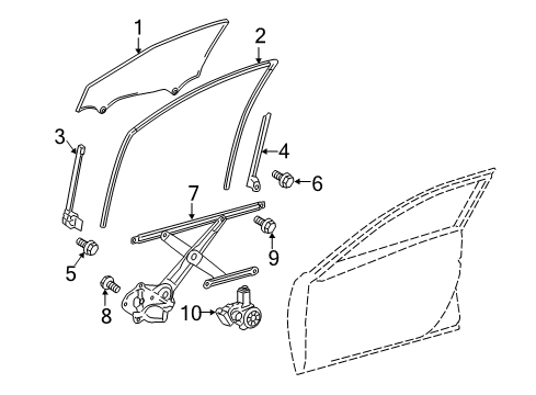 2009 Toyota Camry Frame Sub-Assy, Front Door, Front Lower RH Diagram for 67401-06050