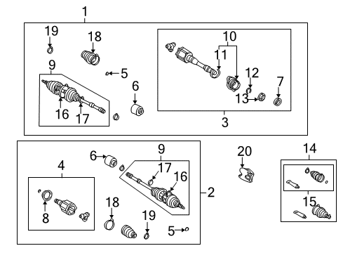 2006 Toyota Highlander Drive Axles - Front Diagram 1 - Thumbnail