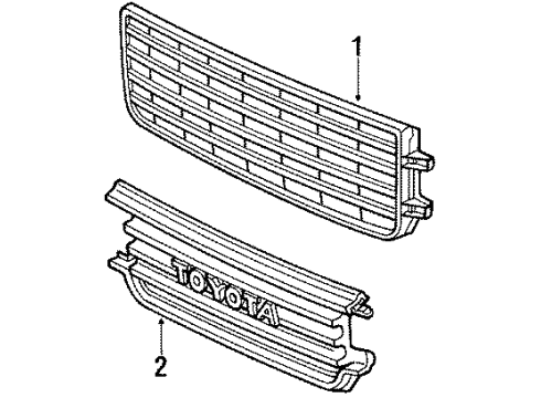 1984 Toyota Land Cruiser Radiator Grille Emblem(Or Front Panel) Diagram for 75316-90A00