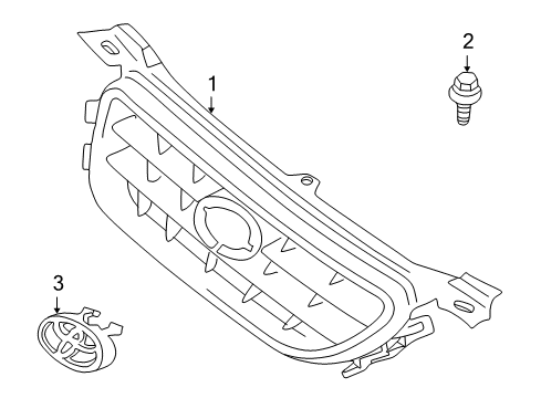 2001 Toyota Camry Radiator Grille Diagram for 53111-33110