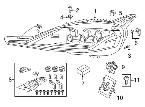 2022 Toyota GR Supra Unit Assembly, HEADLAMP Diagram for 81170-WAA02