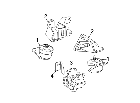 2003 Toyota 4Runner Engine & Trans Mounting Diagram 1 - Thumbnail