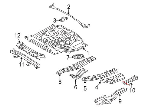 2008 Toyota Highlander Rear Body - Floor & Rails Diagram 1 - Thumbnail