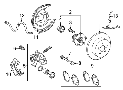 2018 Toyota Prius Brake Components, Brakes Diagram 2 - Thumbnail