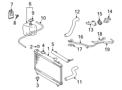 2005 Toyota Solara Radiator Assembly Diagram for 16400-0H200