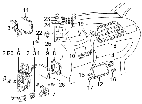 2001 Toyota Prius Flasher Assy, Turn Signal Diagram for 81980-47010