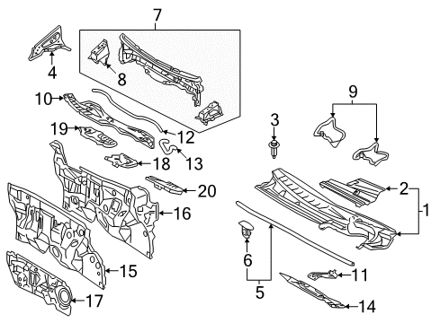 2017 Toyota Yaris INSULATOR Assembly, Dash Diagram for 55210-0D620