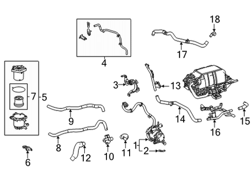 2017 Toyota Mirai Hose Assembly, Fc Water Diagram for 16A20-77010