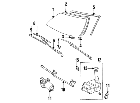 1992 Toyota Paseo Visor Assembly, Left Diagram for 74320-16350-03