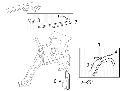 2023 Toyota Corolla Cross Exterior Trim - Quarter Panel Diagram