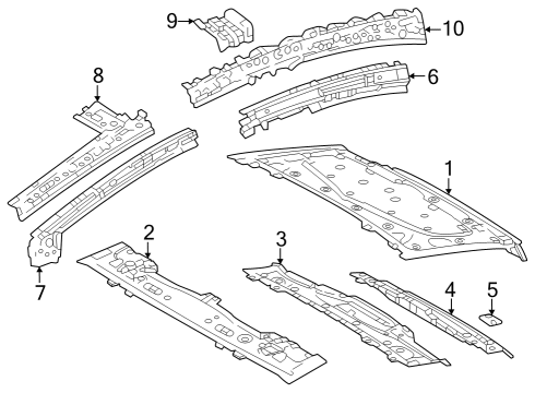 2023 Toyota Prius AWD-e Sunroof Reinforcement, Rear Diagram for 63142-47090