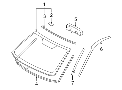 2007 Toyota RAV4 FASTENER, Windshield Diagram for 75548-42040