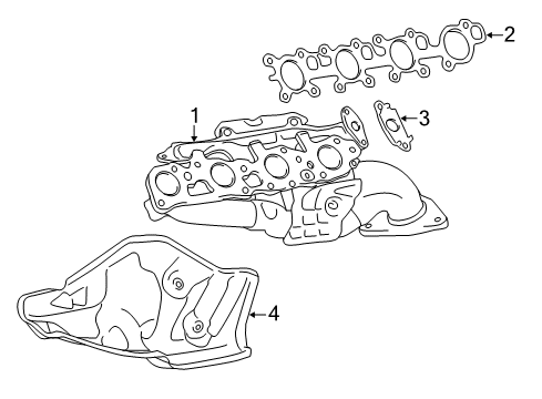 2016 Toyota Tundra INSULATOR, Exhaust Manifold Heat Diagram for 17167-0S010