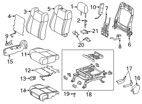 2014 Toyota Tundra Front Seat Cushion Cover, Right(For Separate Type) Diagram for 71071-0C801-B1