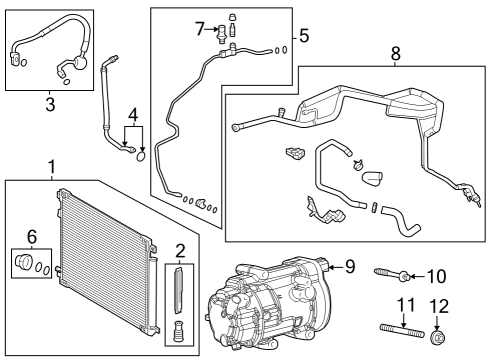 2024 Toyota Grand Highlander Condenser, Compressor & Lines Diagram 1 - Thumbnail