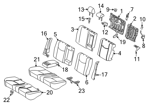 2014 Toyota Prius Plug-In Back Assembly, Rear Side S Diagram for 71540-47041-B3