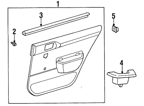 1997 Toyota Tercel Interior Trim - Rear Door Diagram