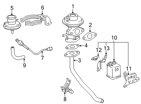 1998 Toyota Camry Emission Components Diagram 1 - Thumbnail