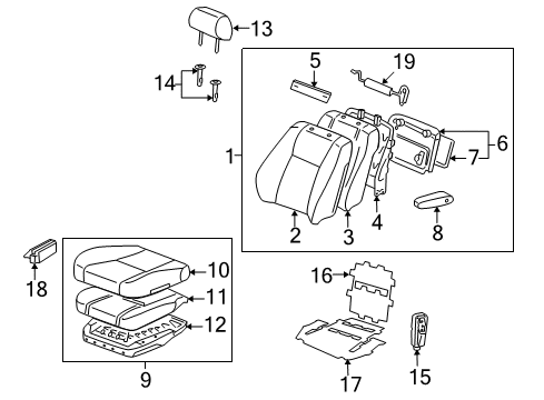 2007 Toyota Land Cruiser Pad, Front Seat Cushion, LH Diagram for 71502-60090