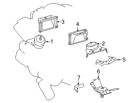 2013 Toyota Land Cruiser Engine & Trans Mounting Diagram