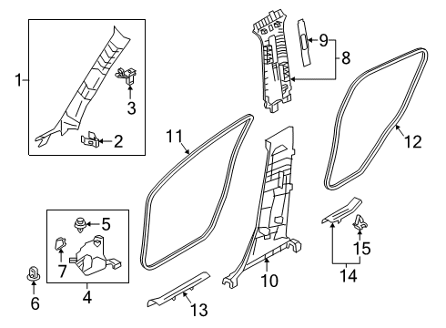 2019 Toyota Yaris Access Cover, Driver Side Diagram for 62117-WB002