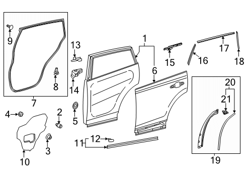 2022 Toyota RAV4 Clip, Door WEATHERST Diagram for 67869-26050