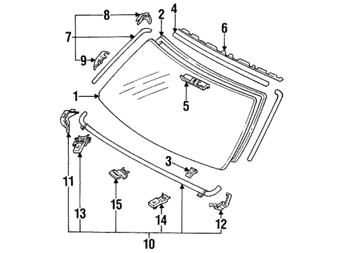 1994 Toyota 4Runner Clip, Windshield Outside Moulding Diagram for 75547-89110