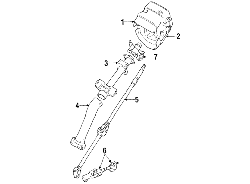 1986 Toyota Van Housing, Steering Column Diagram for 45286-28082-04