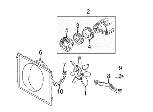 2004 Toyota Tundra Cooling System, Radiator, Water Pump, Cooling Fan Diagram 1 - Thumbnail