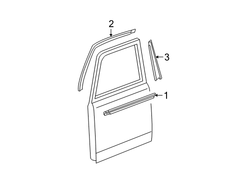 2004 Scion xB Exterior Trim - Front Door Diagram